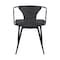 Armen Living Francis Contemporary Dining Chair in Black Powder Coated Finish and Black Fabric LCFCSIBLBL - alternate 5